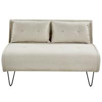 2-SITZER-SCHLAFSOFA hellbeige/schwarz Vestfold - Beige/Schwarz, Textil (130/81/78cm) - Beliani