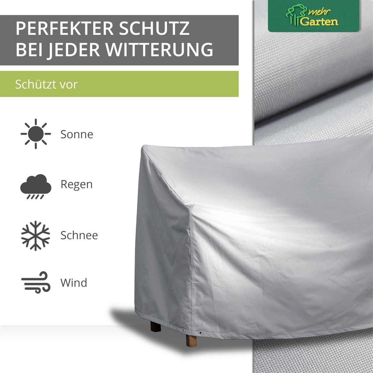 GARTENBANKABDECKUNG SHP-60087 - Grau, Kunststoff (133/86/70cm) - mehr Garten