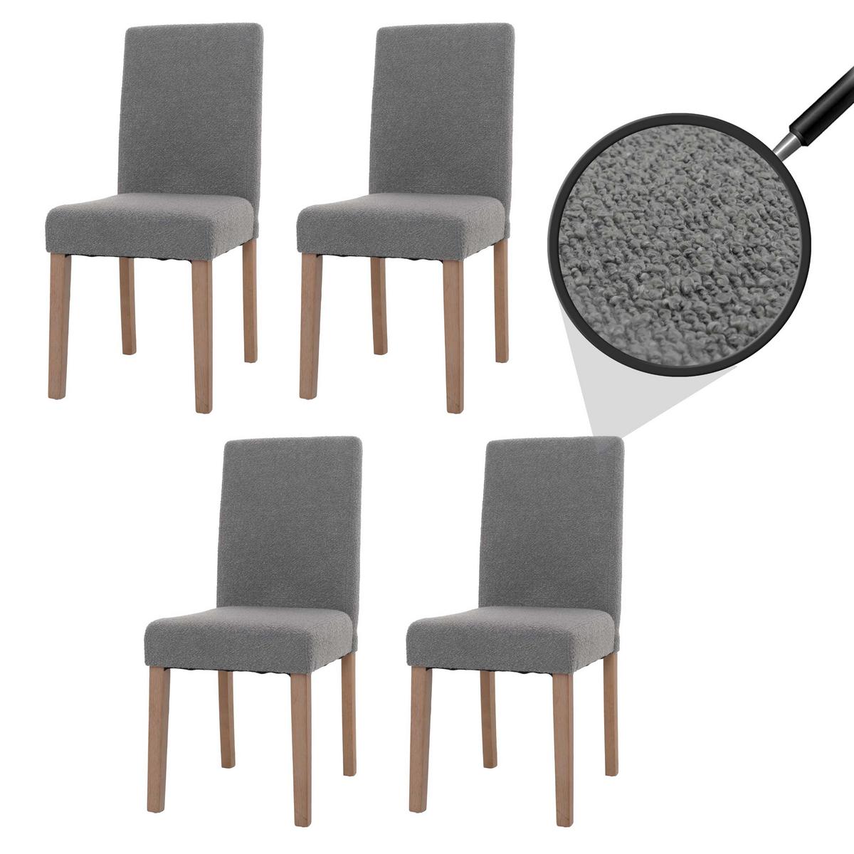 ESSZIMMERSTUHL Grau 4er-Set - Grau, Textil (42/90/50cm) - MCW