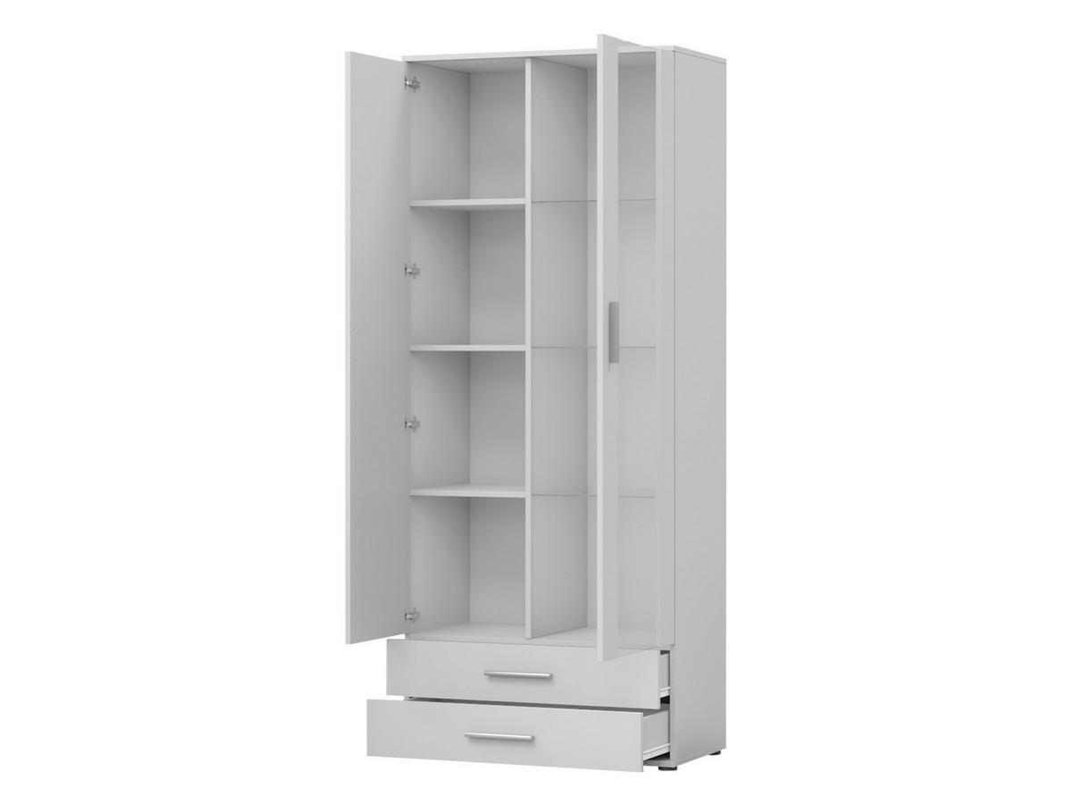 VITRINE Soho S06 mit RGB LED Beleuchtung - Silberfarben/Weiß, Holzwerkstoff/Kunststoff (80/192/43cm) - MIRJAN24
