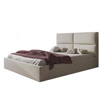 BETT 90x200 - Polsterbett mit Bettkasten und Holzrahmen - Modern Betten - Eleganter Malmö-Stoff- Kollektion Lizbona, Beige - Beige, Holz/Textil (90/200cm) - Alpi-Möbel