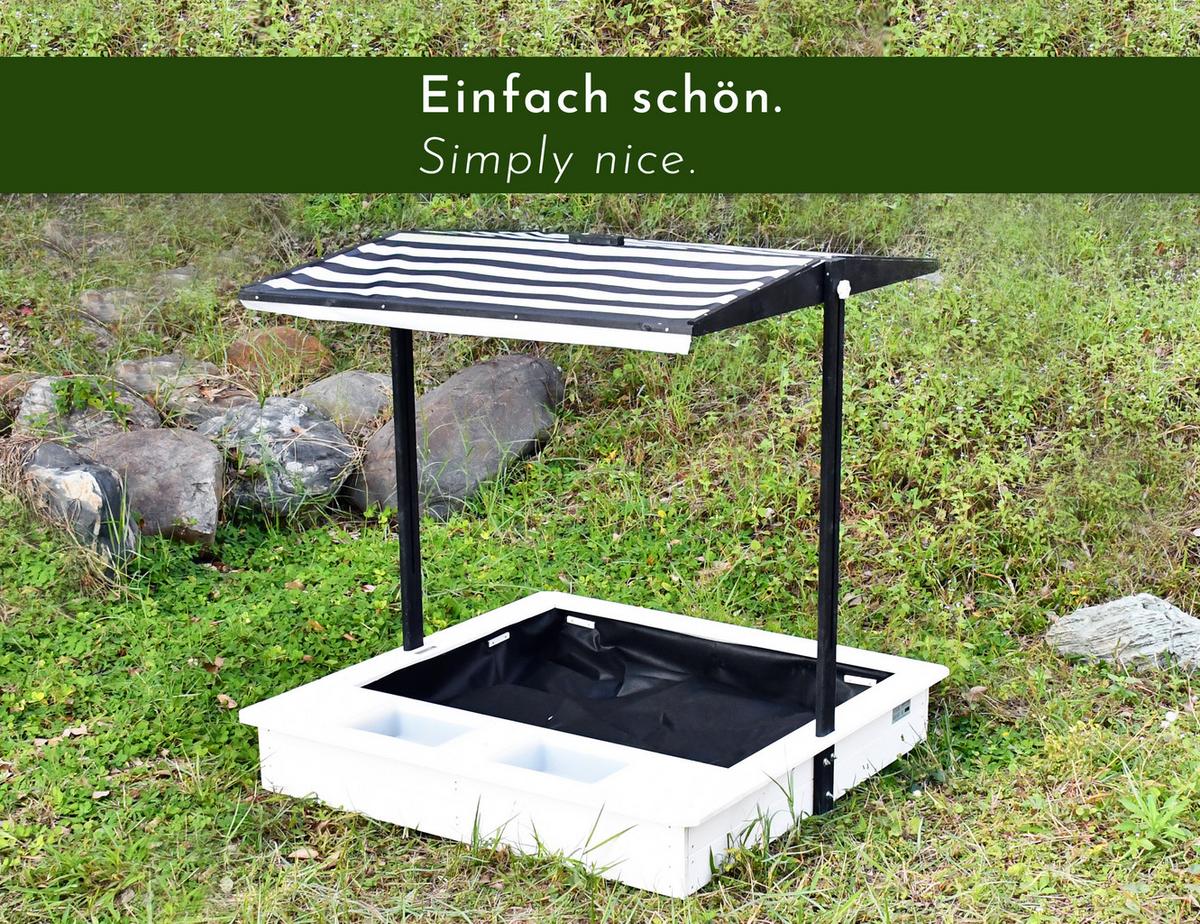 SANDKASTEN solarca1 - Weiß, Holz (113/113/113cm) - WONDERMAKE