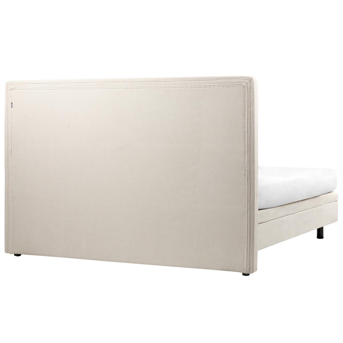 BETT verstellbar 180/200 cm Stoff Hellbeige Castellan - Beige, Textil (180/200cm) - Beliani