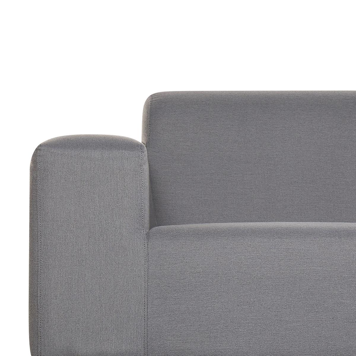 GARTENSOFA 3-Sitzer grau/schwarzes Gestell Rovigo - Schwarz/Grau, Textil (186/68/84cm) - Beliani