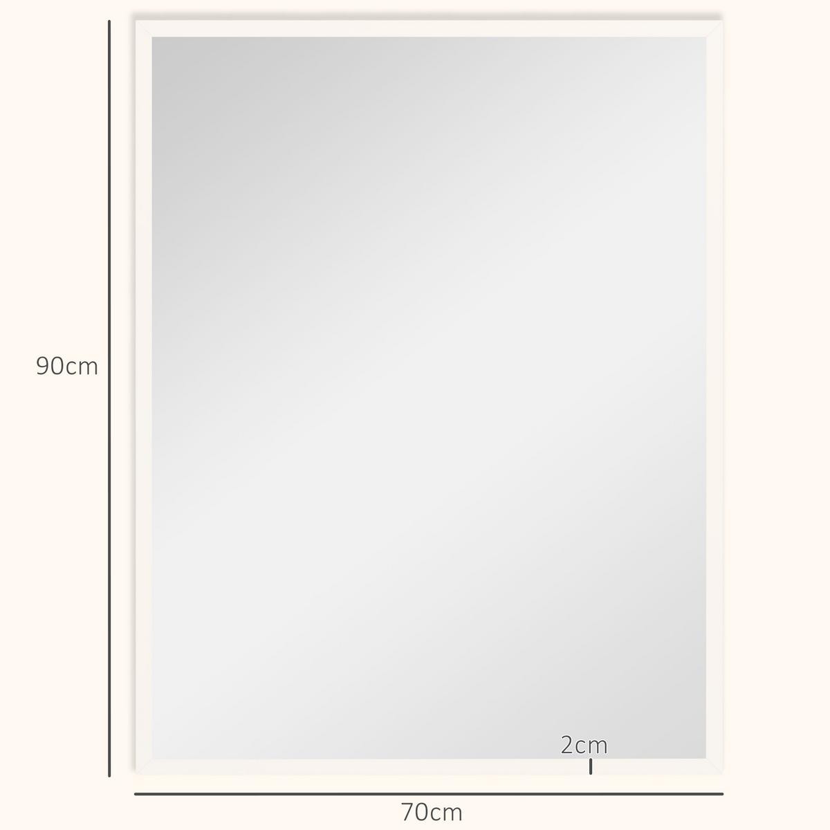 WANDSPIEGEL MDF Glas Weiß - Weiß, Holzwerkstoff (2/90/70cm) - HOMCOM