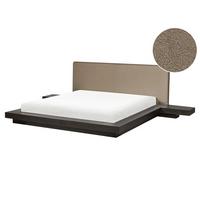 BETT mit Lattenrost 160/200 cm MDF-Platte Dunkelbraun Zen - Dunkelbraun, Holz (160/200cm) - Beliani