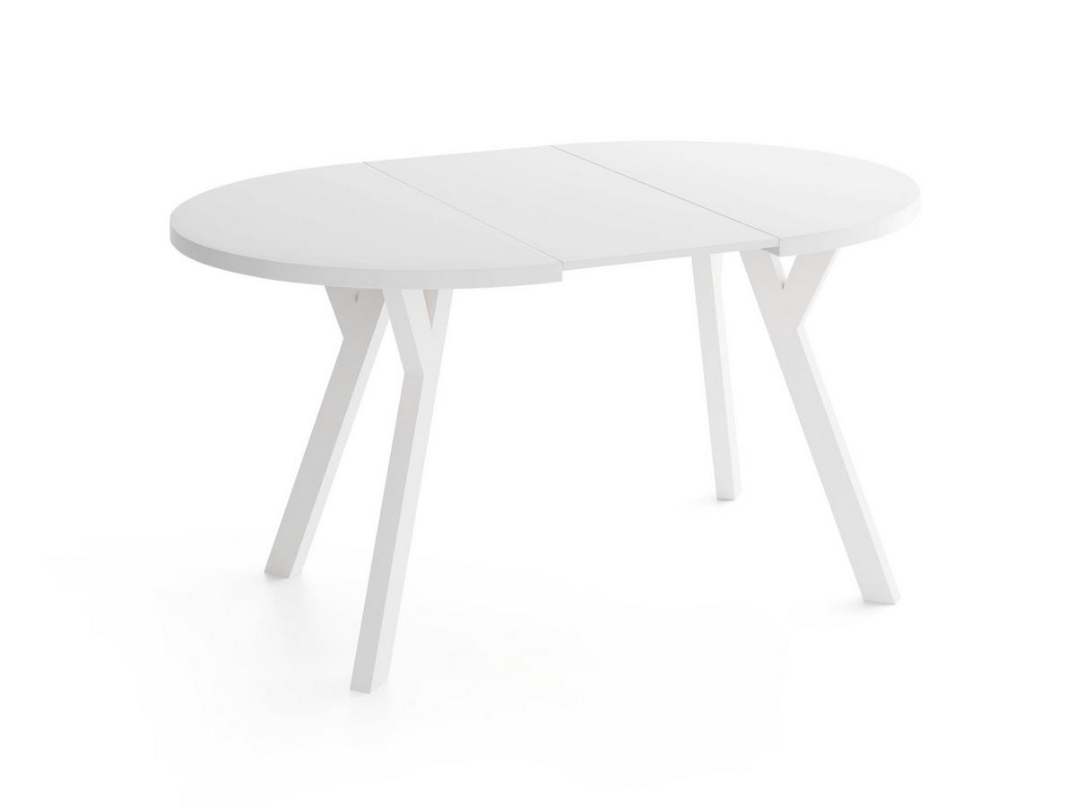 ESSTISCH Vero rund ausziehbar verlängerbar, Weiss 80-130/80/77 cm - Weiß, Holz/Holzwerkstoff (80/130/76.5cm) - WFL GROUP