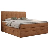 BOXSPRINGBETT LUKA KING 180/200 Orange Struktur - H3 - Orange, Holz/Textil (180/200cm) - MKS