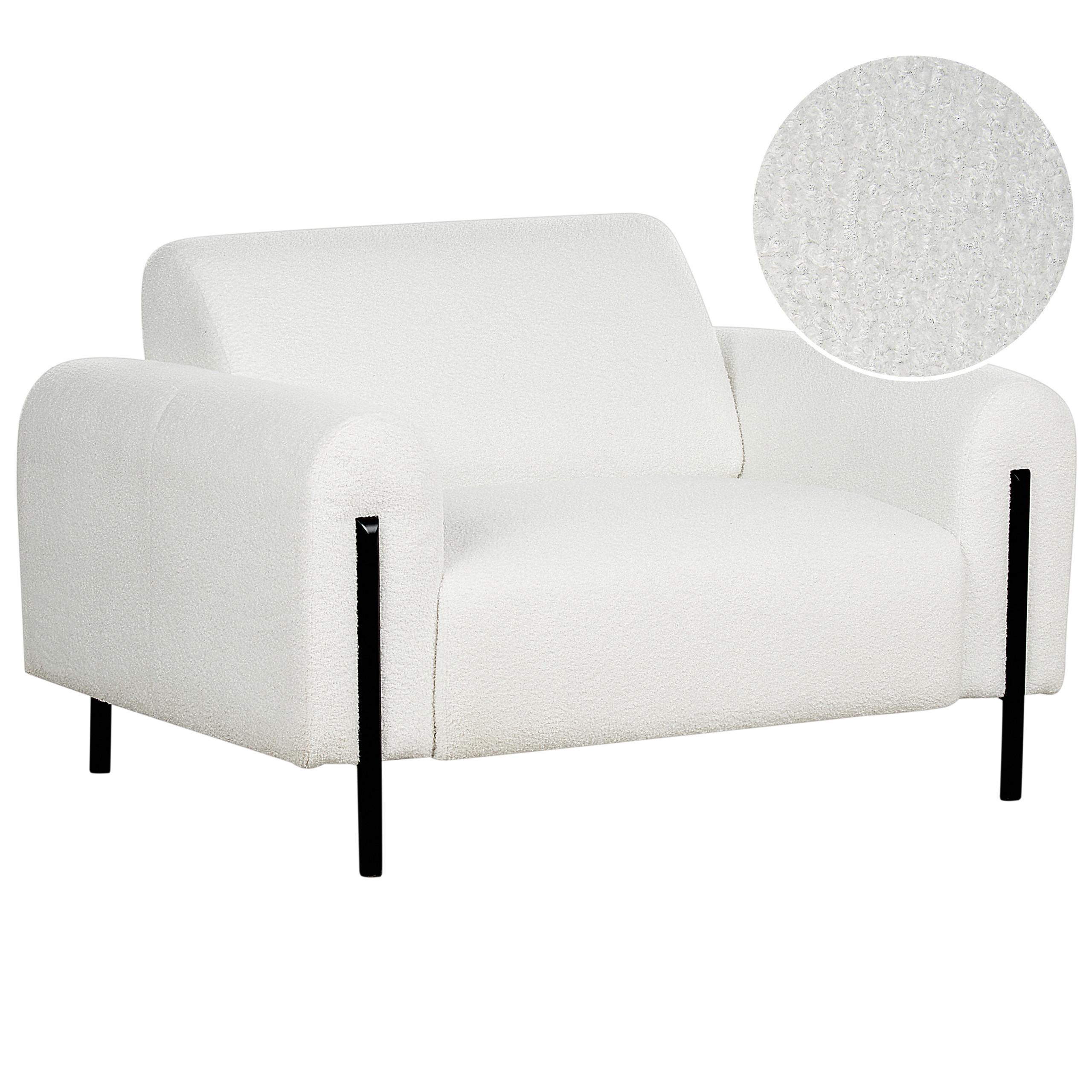 SESSEL Weiß Askim - Schwarz/Weiß, Textil (123/79/95cm) - Beliani
