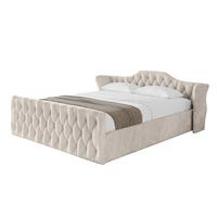 POLSTERBETT mit Bettkasten, Fußteil und Lattenrost, Boxbett ohne Matratze - ZORAN-Z-V1 120x200 Beige - Beige, Holzwerkstoff/Textil (120/200cm) - ALTDECOR