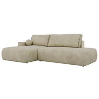 ECKSOFA TAREN L Beige Velvet - Links - Beige/Schwarz, Kunststoff/Textil - MKS