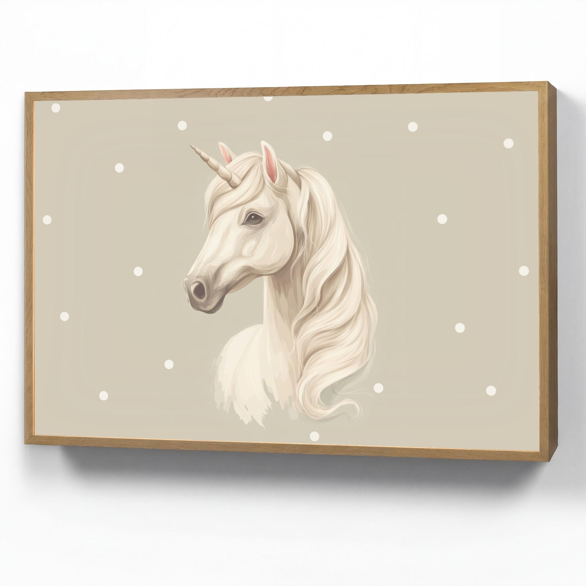 NACHTTISCHLAMPE MIT AKKU Einhorn - Weiß - Punkte 90x60 cm - Taupe, Holzwerkstoff (8/90/60cm) - OnlyWow