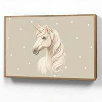 WANDLEUCHTE MIT AKKU Einhorn - Weiß - Punkte 100x70 cm - Taupe, Holzwerkstoff (100/70/8cm) - OnlyWow