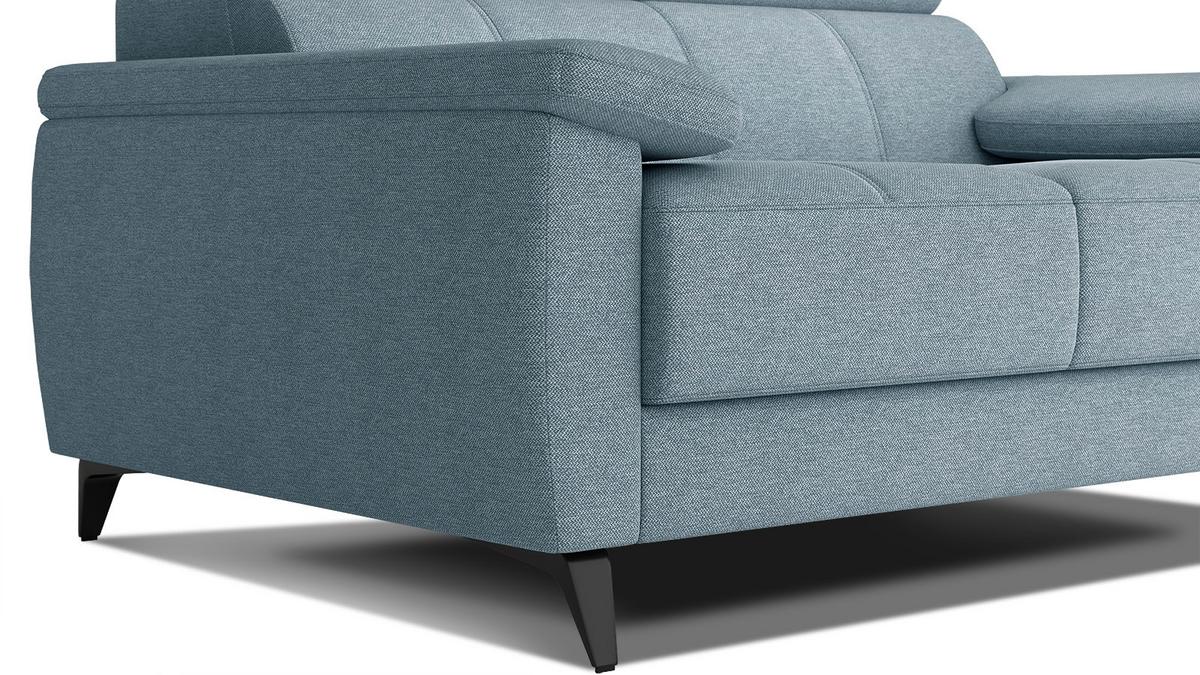SOFA TAUNUS 2-Sitzer, hellblau - Schwarz/Hellblau, Holzwerkstoff/Textil (141/80/102cm) - Wozimo