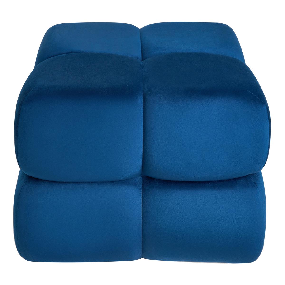 POUF Samtstoff Marineblau Caliente - Hellblau, Textil (60/44/60cm) - Beliani