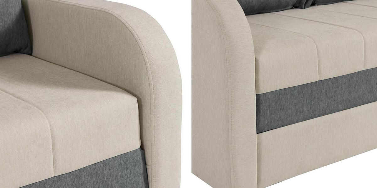 SCHLAFSOFA Tenus - Beige/Blaugrau, Holz/Textil (208/86/76cm) - MIRJAN24