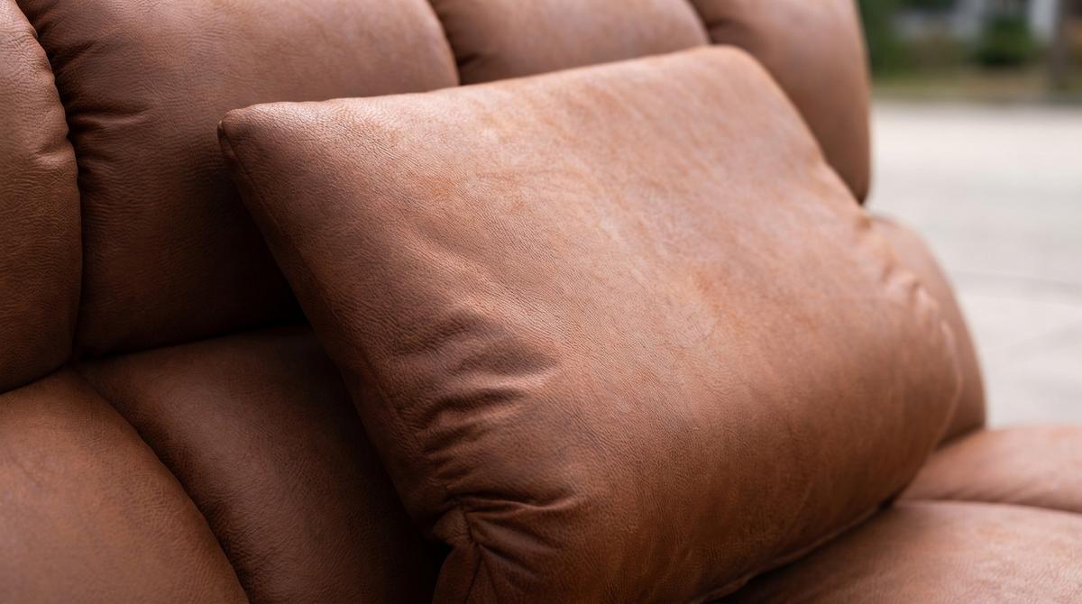 BIG SOFA AMIA Braun Lederfaserstoff - Schwarz/Braun, Leder/Kunststoff (290/86/178cm) - KAWOLA
