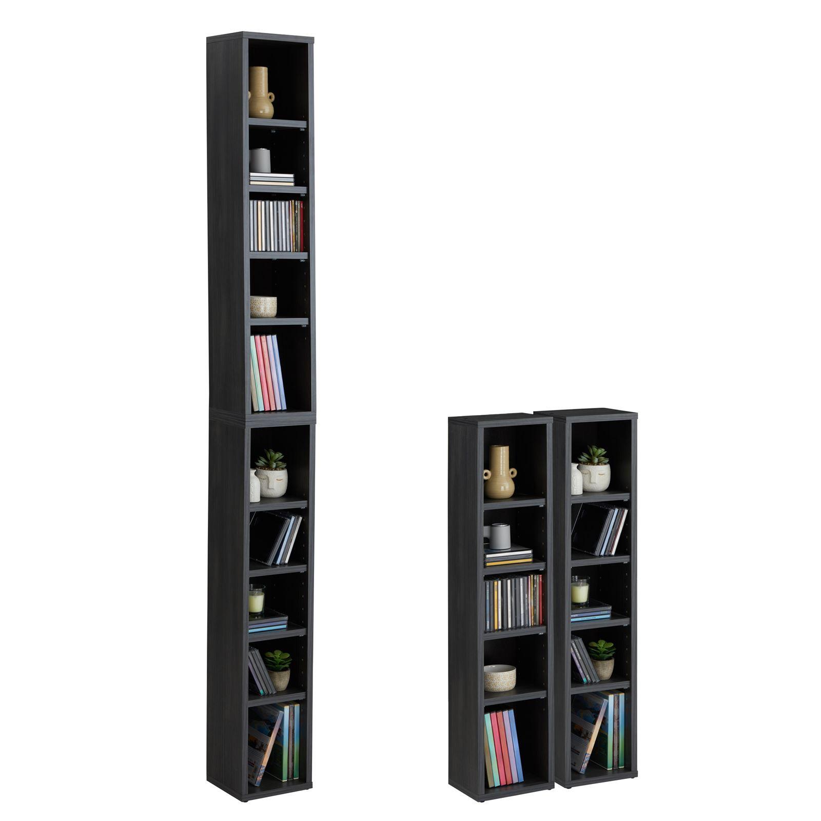 CD/DVD- REGAL CHART Esche grau - Eschefarben, Holzwerkstoff (20/186/17cm) - CARO-Möbel