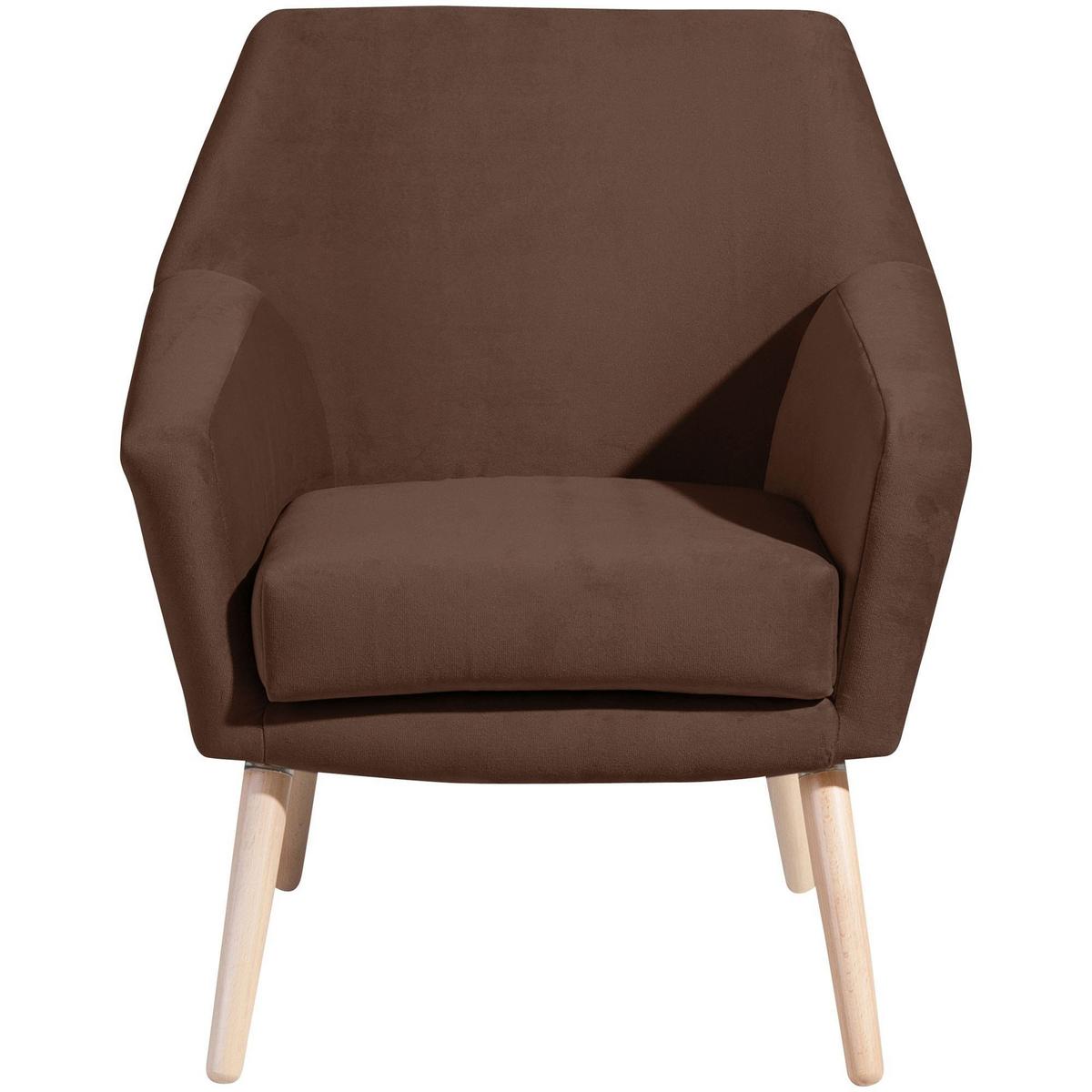 SESSEL Kachka Bezug Samtvelour Buche natur / braun - Buchefarben/Braun, Kunststoff (71/81/67cm) - 58aufmkessel