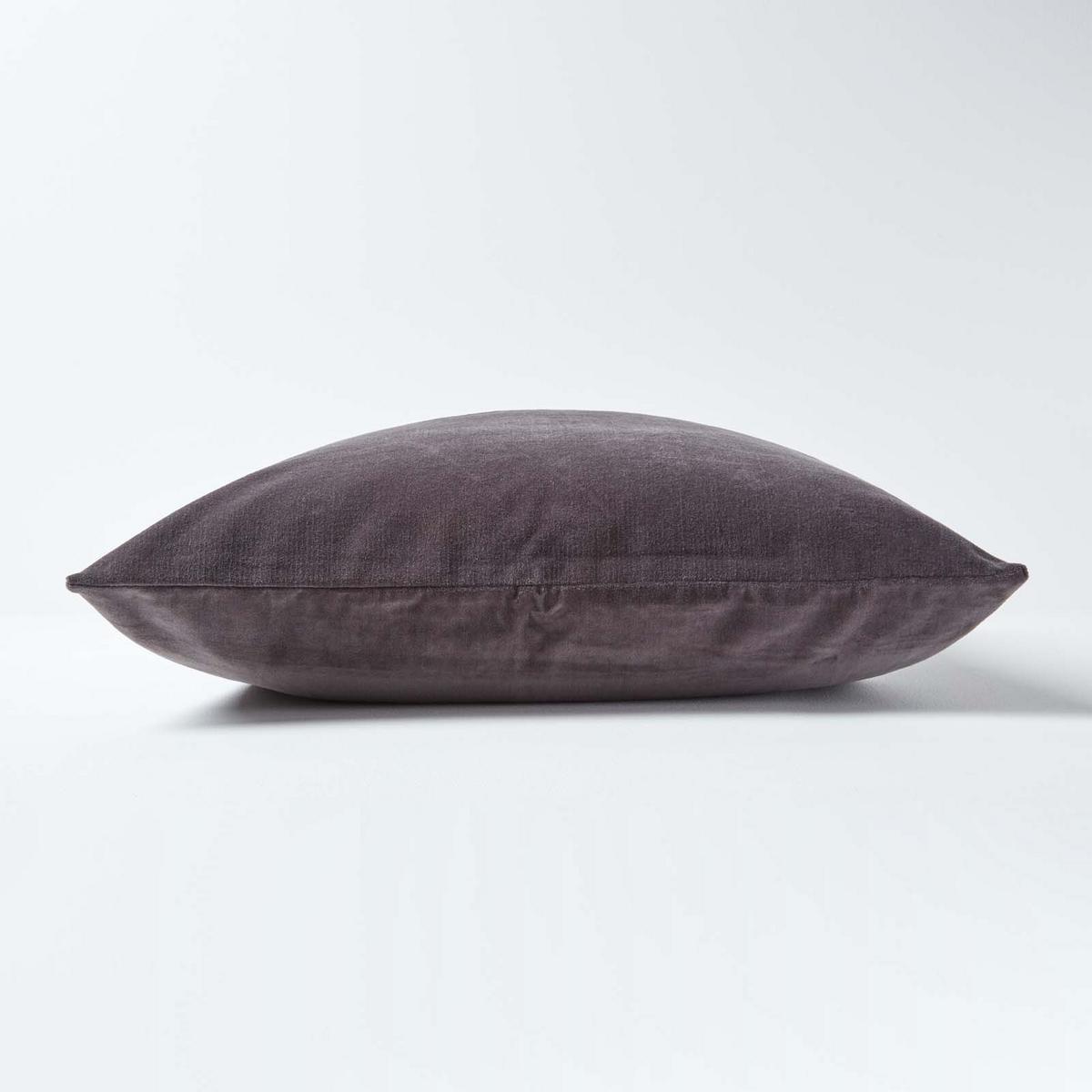 KISSENHÜLLEN 2er-Set Baumwollsamt anthrazit 40/40 cm - Anthrazit, Textil (40/40cm) - Homescapes