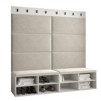 GARDEROBEN-SET 168/184/42 - Creme/Schwarz, Holz/Kunststoff (168/184/42cm) - MÖBEL KRYSPOL