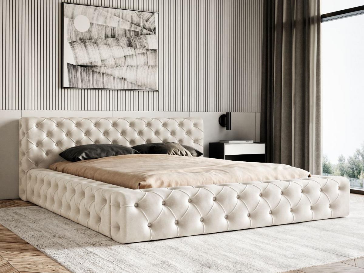 POLSTERBETT Palini 180x200 Beige - Beige, Textil (180/200cm) - Graingold