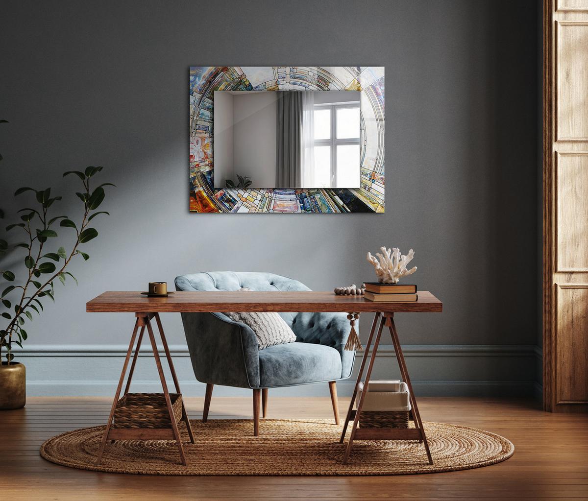 SPIEGEL 80 x 60 cm Rechteckig mit Aufdruck - Multicolor, Glas (80/60/0.4cm) - TULUP