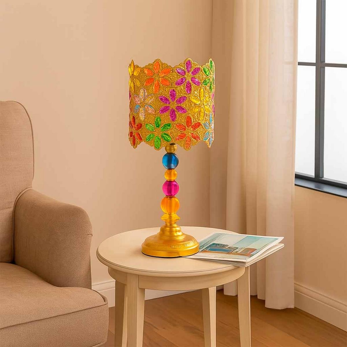 LAMPE aus Metall und Glas, 23x46cm - Multicolor, Metall (23/23/46cm) - Wanderlust