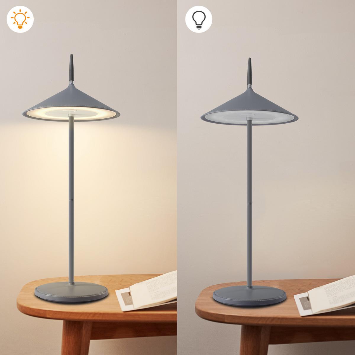 TISCHLEUCHTE Funkelmann 15.4/11.5/37.6 cm - Dunkelgrau, Kunststoff/Metall (15.4/11.5/37.6cm) - ZMH