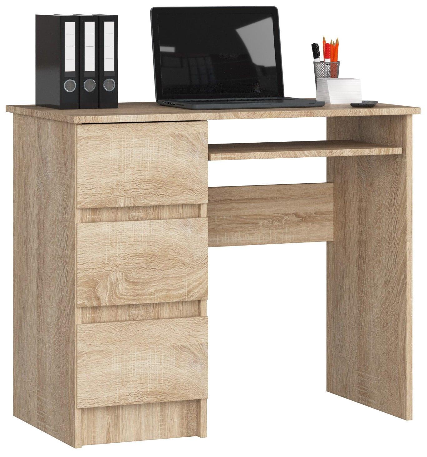 SCHREIBTISCH Eiche Sonoma 77/90/50 - Sonoma Eiche, Holzwerkstoff (130/78/77cm) - RAUMHIRSCH FURNITURE