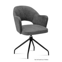 ARMLEHNSTUHL drehbar (8er-Set) Dorcas 59x87x61 Schwarz/Grau - Schwarz/Grau, Kunststoff (61/87/59cm) - 58aufmkessel