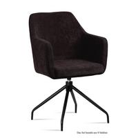 ARMLEHNSTUHL drehbar (8er-Set) Donnie 57x87x60 Schwarz/Espresso - Dunkelbraun/Schwarz, Kunststoff (60/87/57cm) - 58aufmkessel