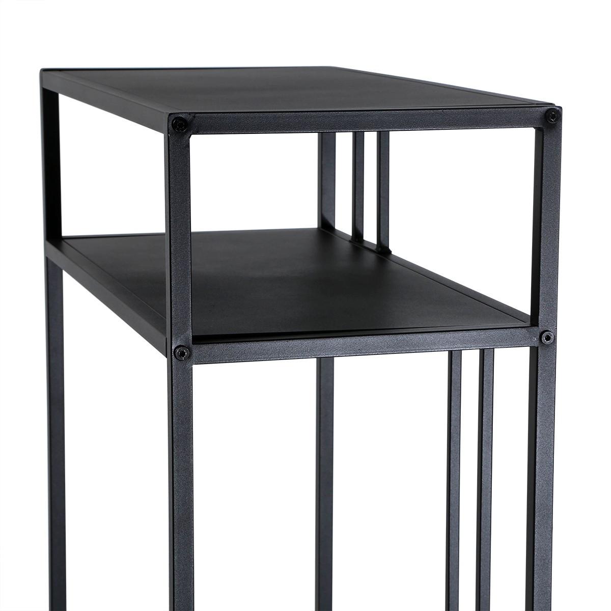 HOHE Konsole aus schwarzem Metall 30/90/60 cm - Schwarz, Metall (35.5/30/90cm) - Calicosy
