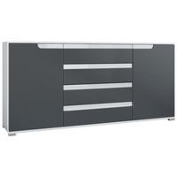 SIDEBOARD Sylt Anthrazit matt / Weiß Hochglanz - Anthrazit, Holzwerkstoff (166.5/75.5/35cm) - Vladon