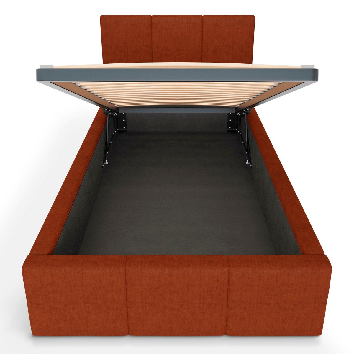POLSTERBETT für Schlafzimmer Bett mit Stauraum Honigfarbe 90x200 - Honig, Holzwerkstoff/Metall (90/200cm) - Muralo