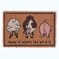 FUSSMATTE Home is where the herd is, Kokos 40/60 cm - Multicolor, Naturmaterialien (40/61cm) - Homescapes