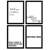 POSTER Set mit 4 Tanzen TypografieStil A3 Rahmenlos - Klar, Papier (29.7/3cm) - Nacnic