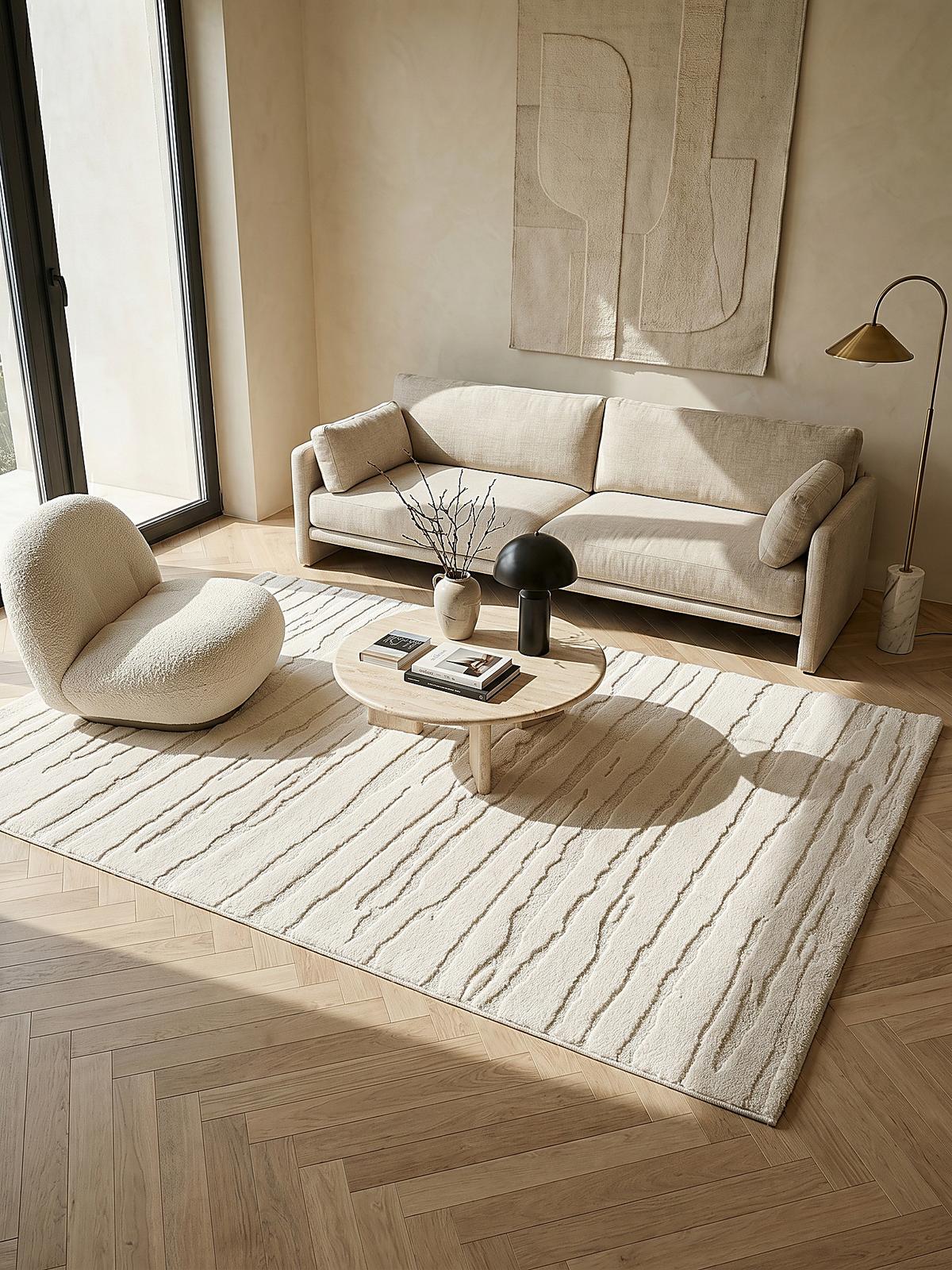 TEPPICHLÄUFER Abstrakt CETINA Polypropylen Creme 80 x 300 cm - Beige, Textil (80/300cm) - KADIMA DESIGN