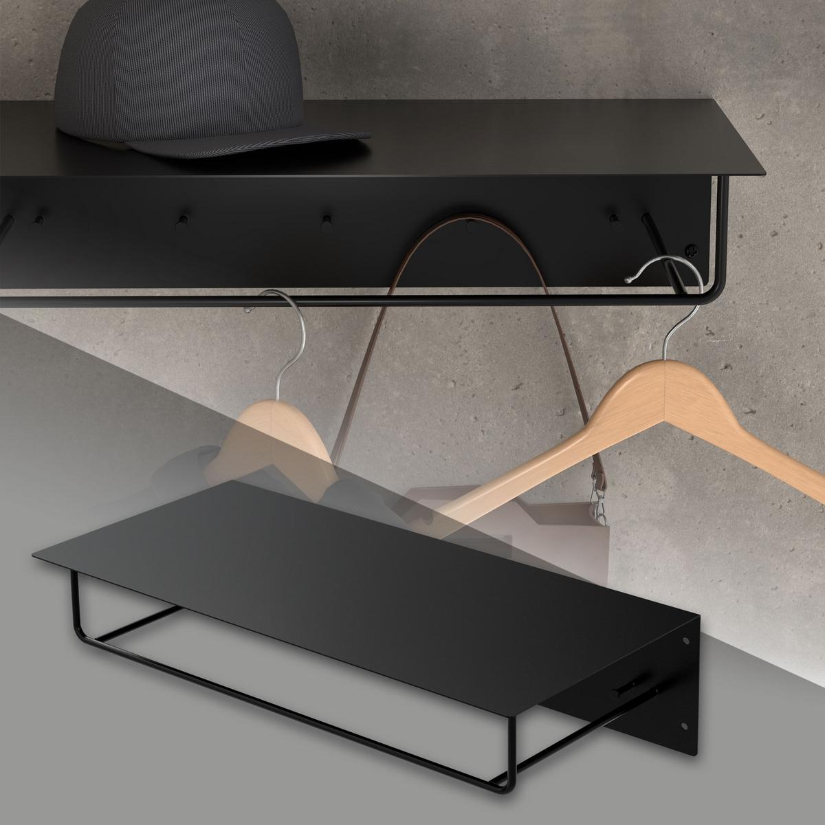 KLEIDERSTANGE - Schwarz, Metall (30/15/60cm) - ML-DESIGN