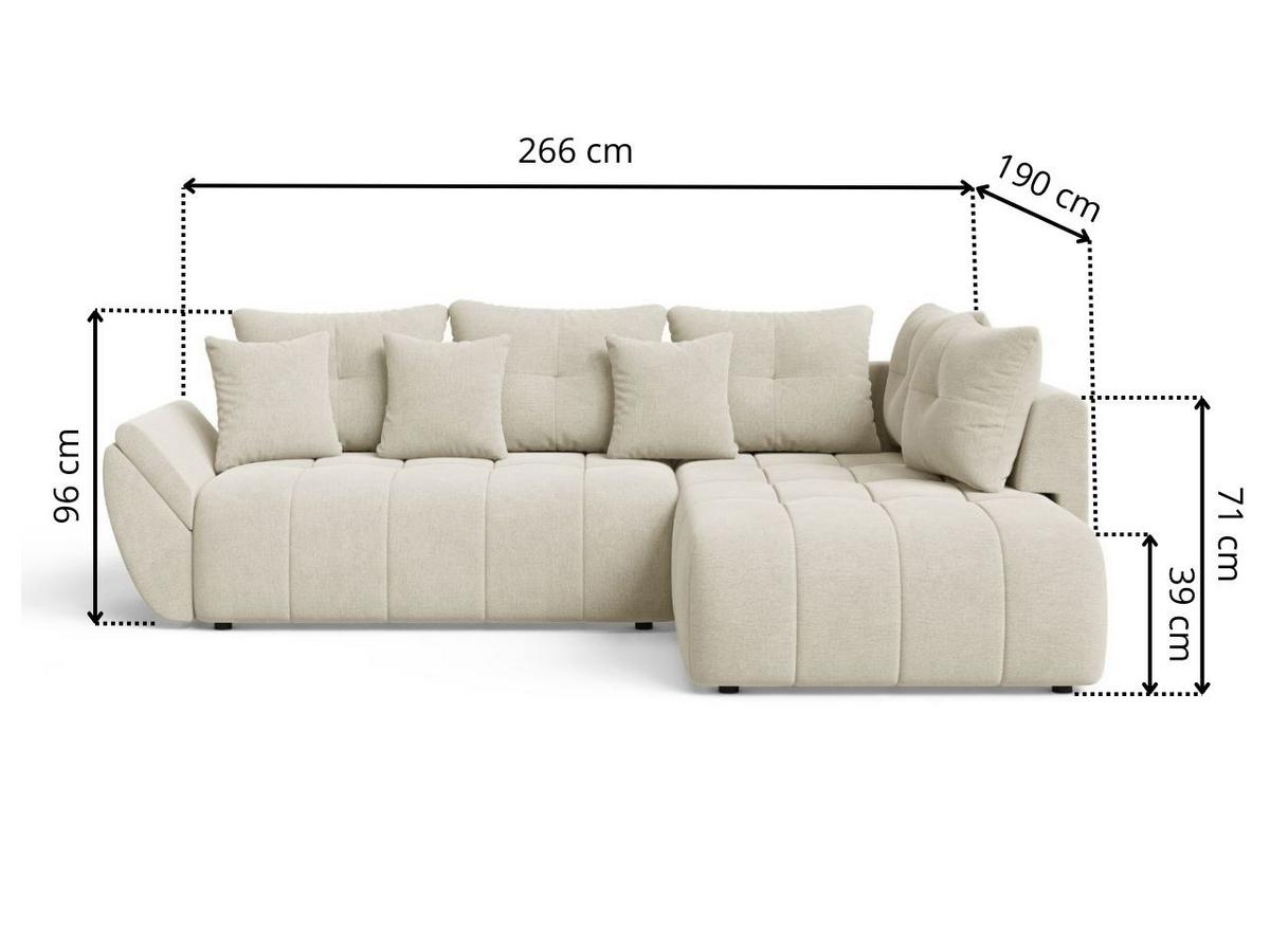 ECKSOFA Genoa Anthrazit - Anthrazit, Holz/Textil (266/190cm) - Graingold