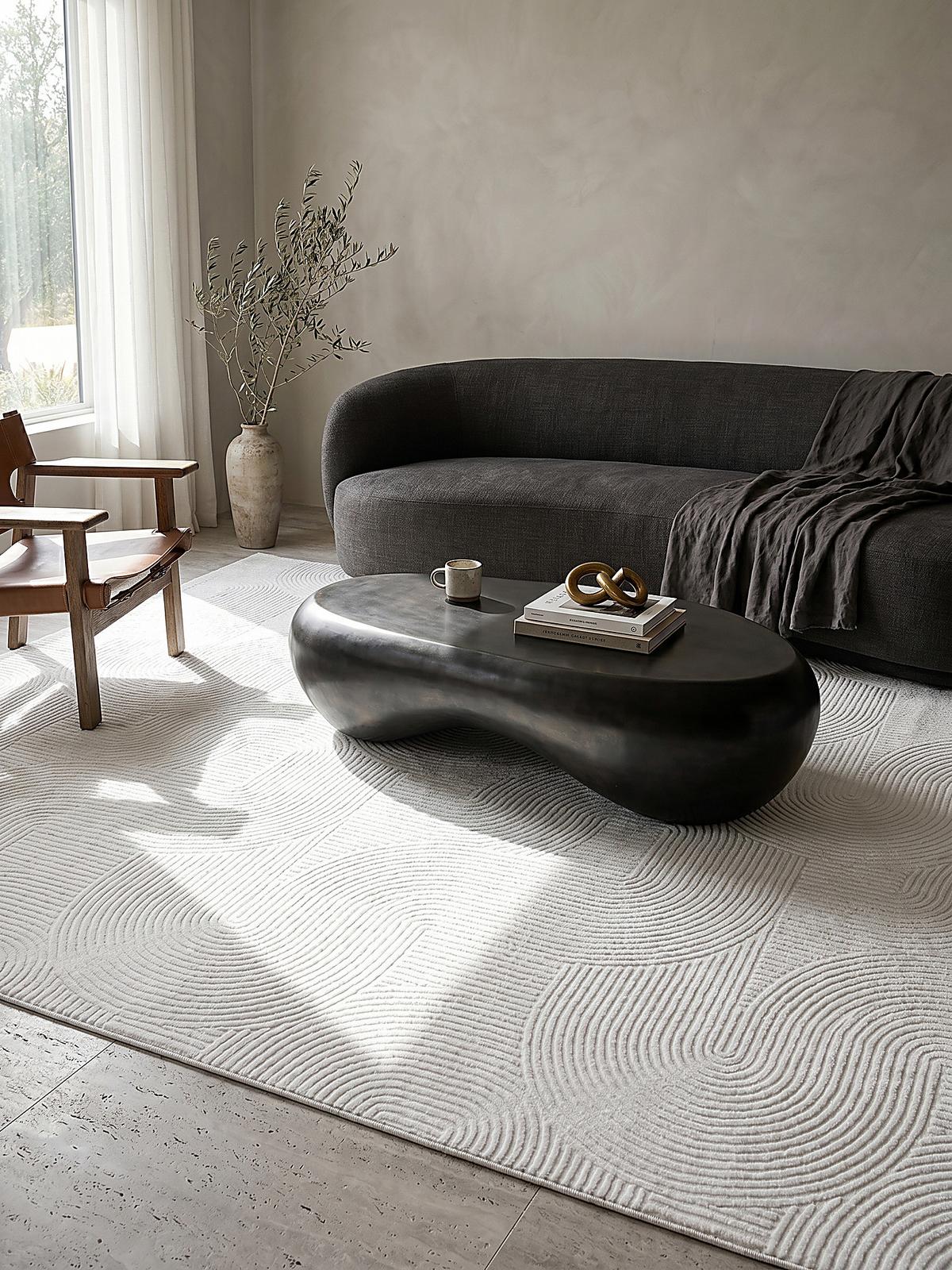 KURZFLORTEPPICH Antirutsch Geometrisch DALAR Polypropylen Weiß 140 x 200 cm - Weiß, Textil (140/200cm) - KADIMA DESIGN