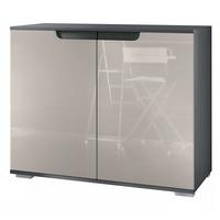 KOMMODE Sylt Sandgrau Hochglanz - Sandfarben, Holzwerkstoff (92.5/75.5/35cm) - Vladon