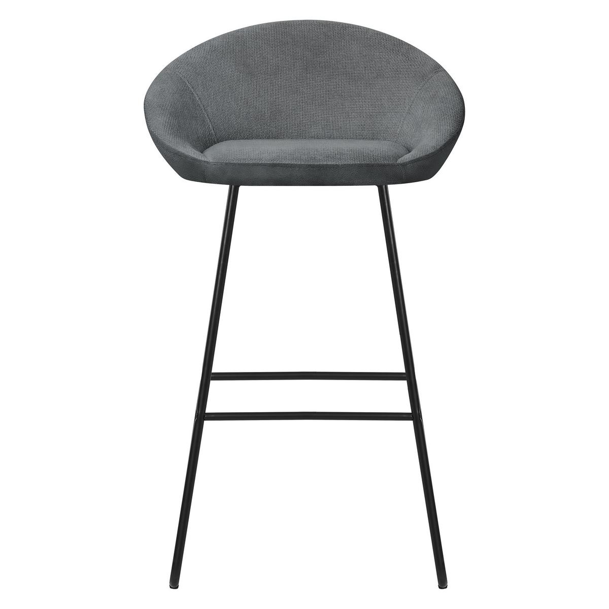 BARHOCKER 2er Set Anthrazit mit Stoffbezug - Anthrazit/Schwarz, Metall (56/94/50cm) - ML-DESIGN