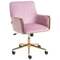 SCHREIBTISCHSTUHL Samtstoff Pastellrosa Altona - Pink, Textil (59/84/59cm) - Beliani