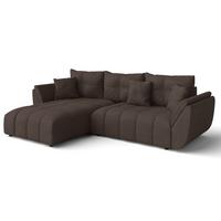 ECKSOFA L Form Verciani Braun 280/190/91 cm mit Schlaffunktion - Schwarz/Braun, Kunststoff/Textil (280/190cm) - AX Living