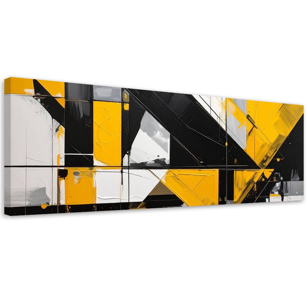 LEINWANDBILD 3D und geometrisch 90x30cm - Gelb, Textil (90/30cm) - Feeby