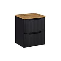 WASCHTISCHUNTERSCHRANK 50.4cm Riva Schwarz und Holz - Schwarz, Holzwerkstoff (50.4/59/40cm) - Petits-meubles