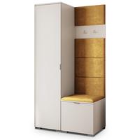 GARDEROBENSCHRANK LORI 95/181/51 cm Modern Garderobe-Set Kaschmir - Kaschmir/Gelb, Holzwerkstoff (95/181/51cm) - MASSENO
