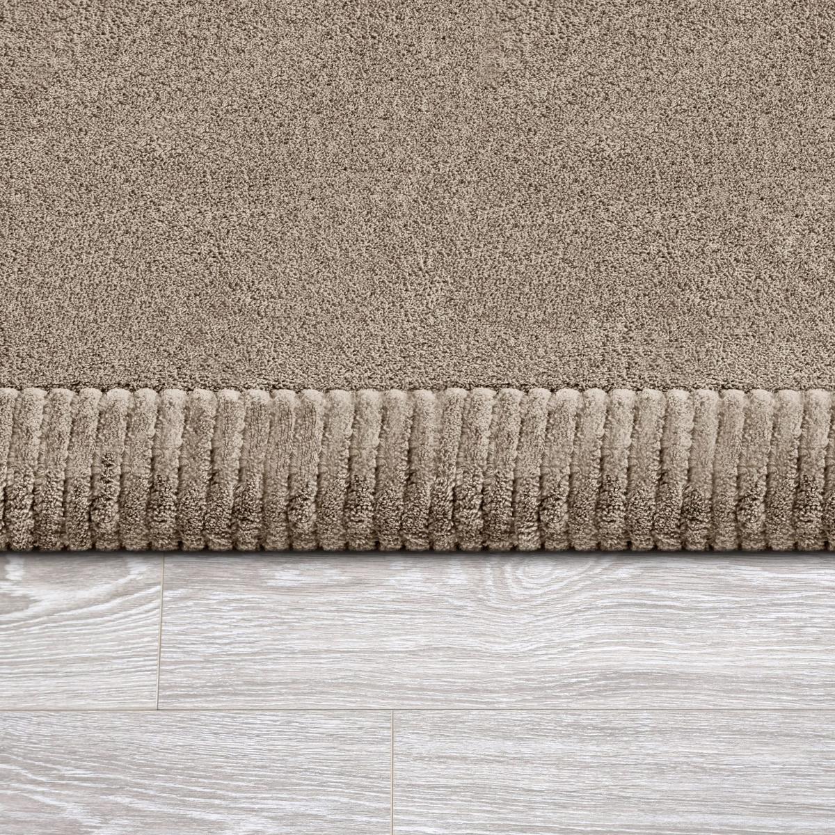 KURZFLORTEPPICH Waschbar, einfarbig, aus Polyester, Beige, Ø 80 cm - Beige, Textil (80/80cm) - KADIMA DESIGN