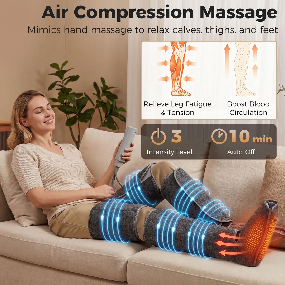 BEINMASSAGEGERÄT Stoff TPR Grau - Grau, Textil (77/12/96cm) - HOMCOM